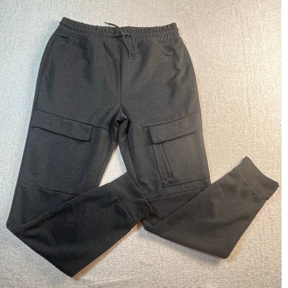 WT02 Men Large Black Jogger Sweatpants Athleisure Athletic Cargo Streetwear